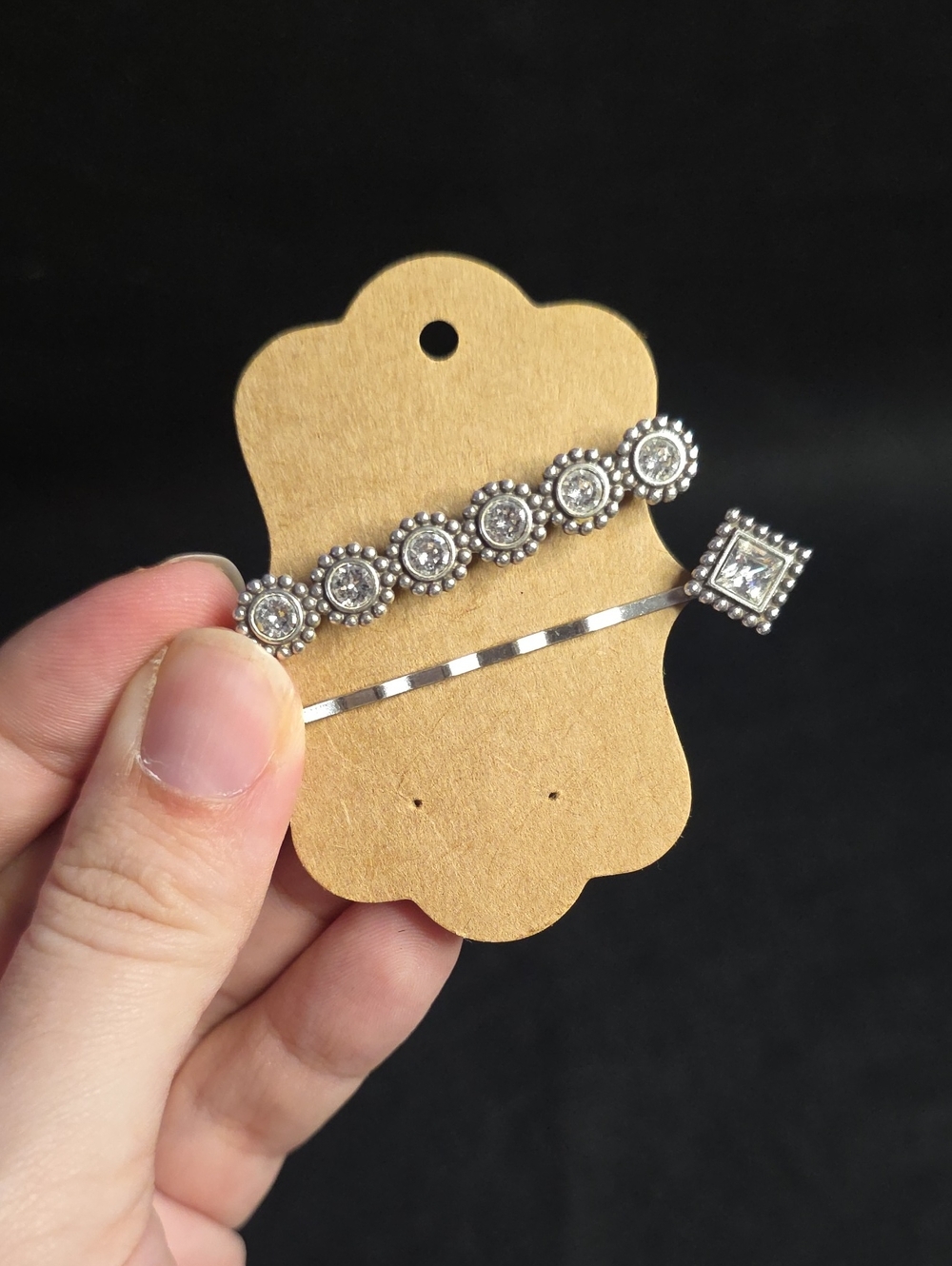 Brighton Twinkle Silver Rhinestone Hair Pins - Women Accessories